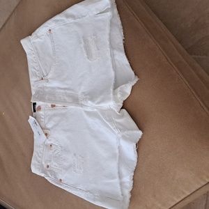 Edwin Cai Distressed high rise 4" inseam short White Noise Sz30 NWT 100% Cotton